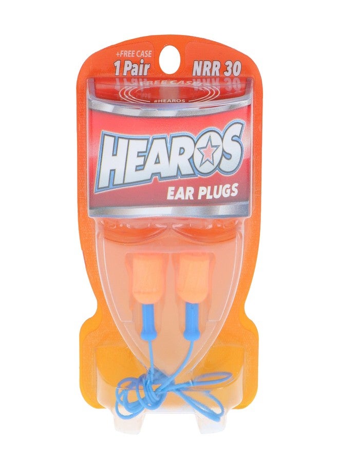 هيروس سدادات أذن إسفنجية Hearos SoftStar EZ Twist مزودة بسلك، علبة مجانية، معدل تخفيف الضوضاء 30، زوج واحد، برتقالي، 5521 - Image 1